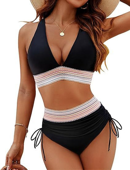 Women's Normal Swimwear Bikini Swimsuit 2 Piece Plain Beach Wear Holiday Bathing Suits