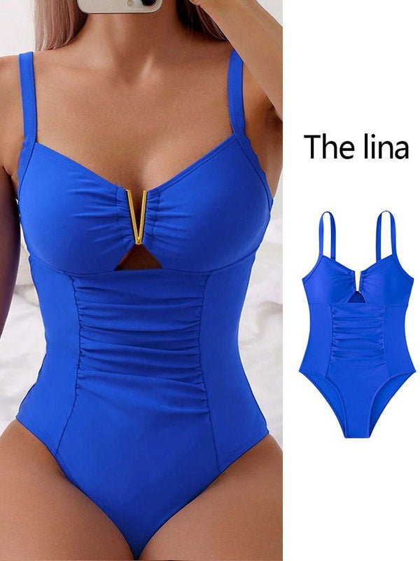 Women's Normal Swimwear One Piece Swimsuit Cut Out Plain Beach Wear Holiday Bathing Suits