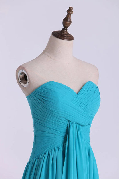 Party Dresses A Line Floor Length Sweetheart Chiffon With Ruffles