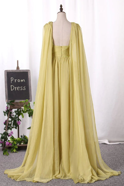 Party Dresses Flowing V-Neck Chiffon Column With Ruffles