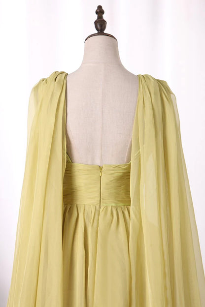 Party Dresses Flowing V-Neck Chiffon Column With Ruffles