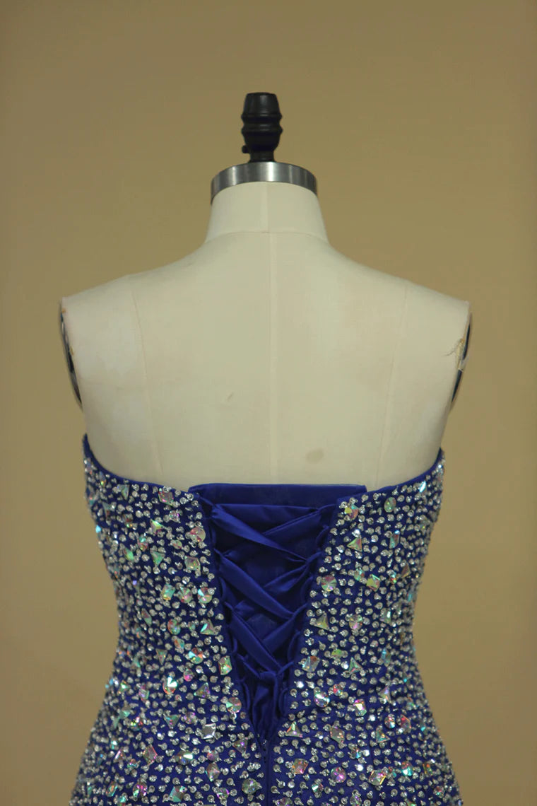 Party Dresses Mermaid Sweetheart Beaded Bodice Organza Sweep Train