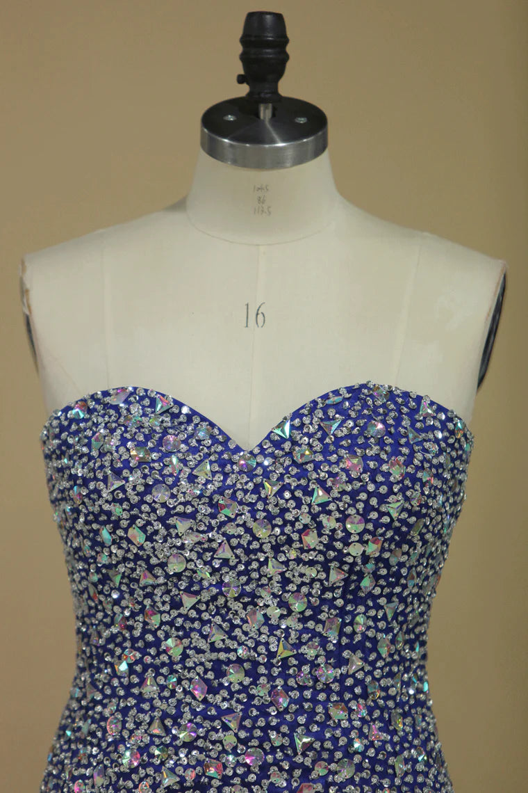 Party Dresses Mermaid Sweetheart Beaded Bodice Organza Sweep Train