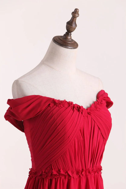 Party Dresses Off The Shoulder A Line Chiffon With Ruffles