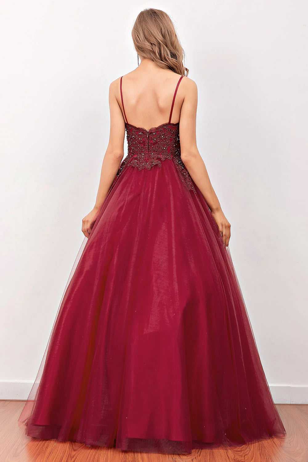 Prom Dresses A Line Tulle With Beading Bodice Floor Length