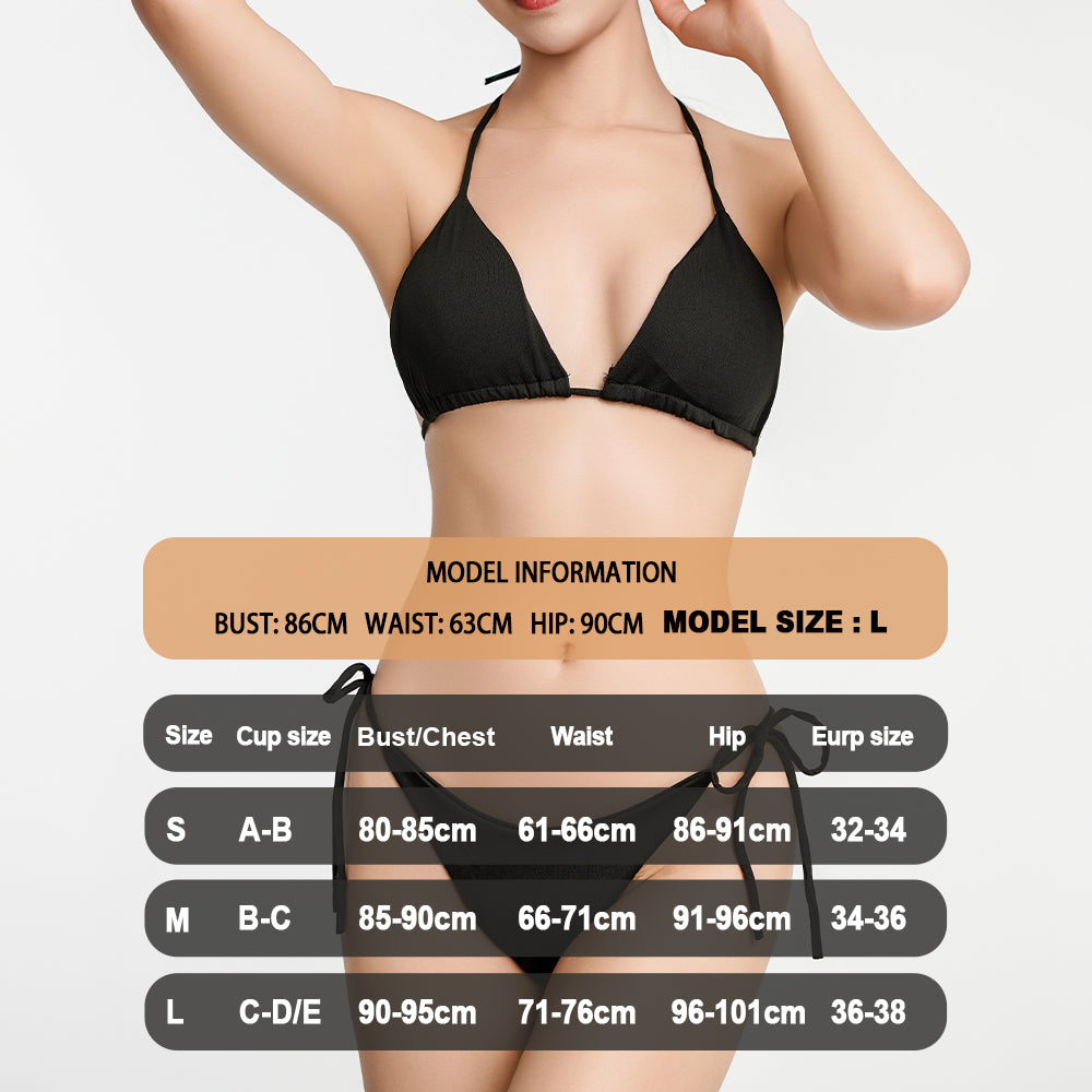 Beaira Sexy Women Padded Thong Bikini Set Tie Up Halter Triangle Swimsuit Bandage Bathingsuit Beach Wear Woman Swimwear Biquinis 2Pcs