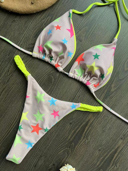 Beaira Swimwear Women Leopard Print Brazilian Bikini Set Sexy Thong Swimsuit Two Pieces Bathing Suit Women Beach Wear