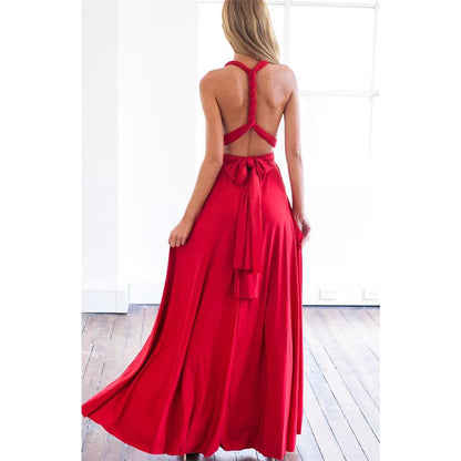 Sexy Variety-Style Elegant V-Neck Evening Sleeveless Back Cross Bridesmaid Dresses