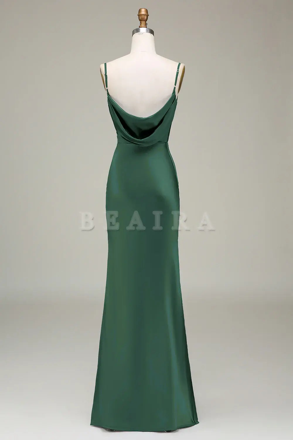 Beaira Sheath Spaghetti Straps Long Satin Bridesmaid Dress Bridesmaid dress shop