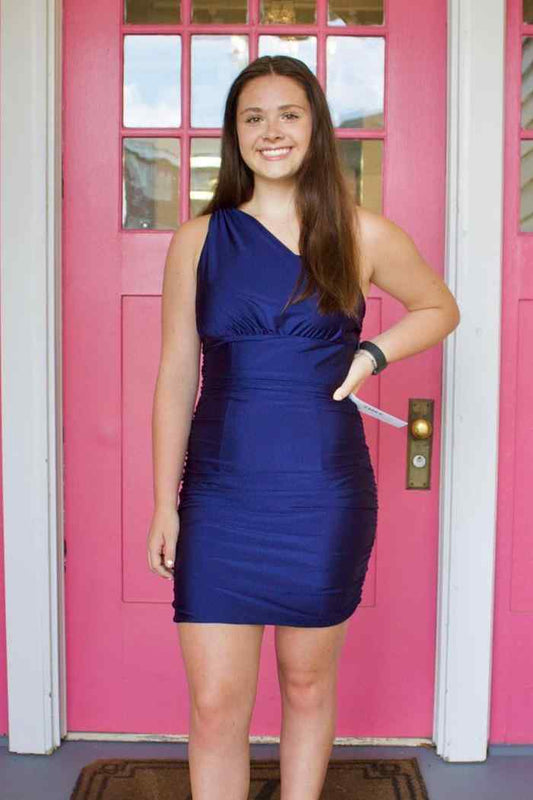 Shiny Homecoming Dresses Sheath Short/Mini Chiffon With Open Oack