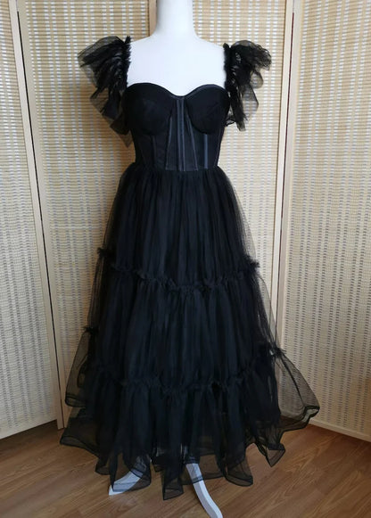 Simple A-Line Sweetheart Homecoming Dress Tulle Tea Length