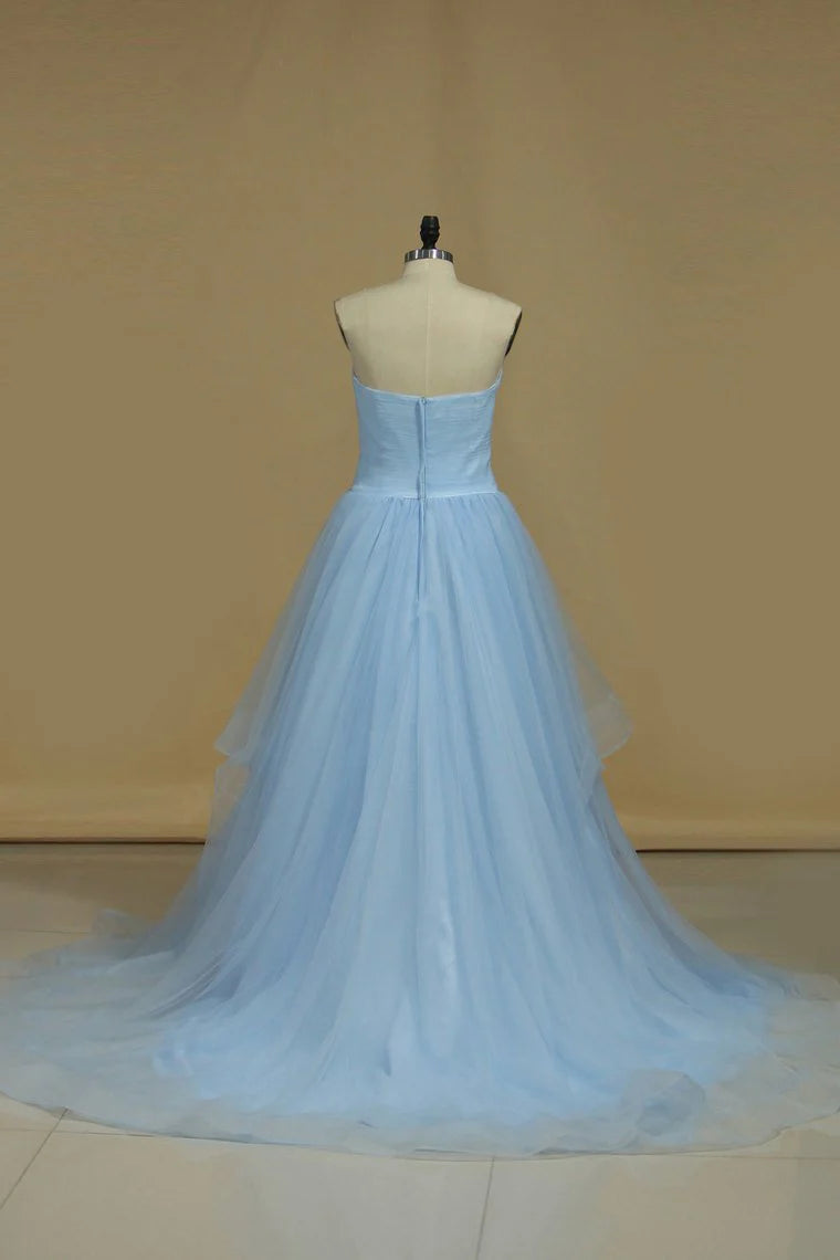 Simple Party Dresses A-Line Sweetheart Floor-Length Tulle