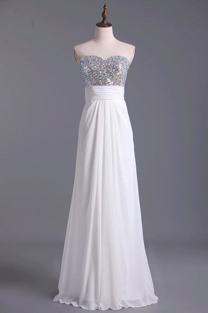 Sweetheart Full Length Beaded Party Dresses