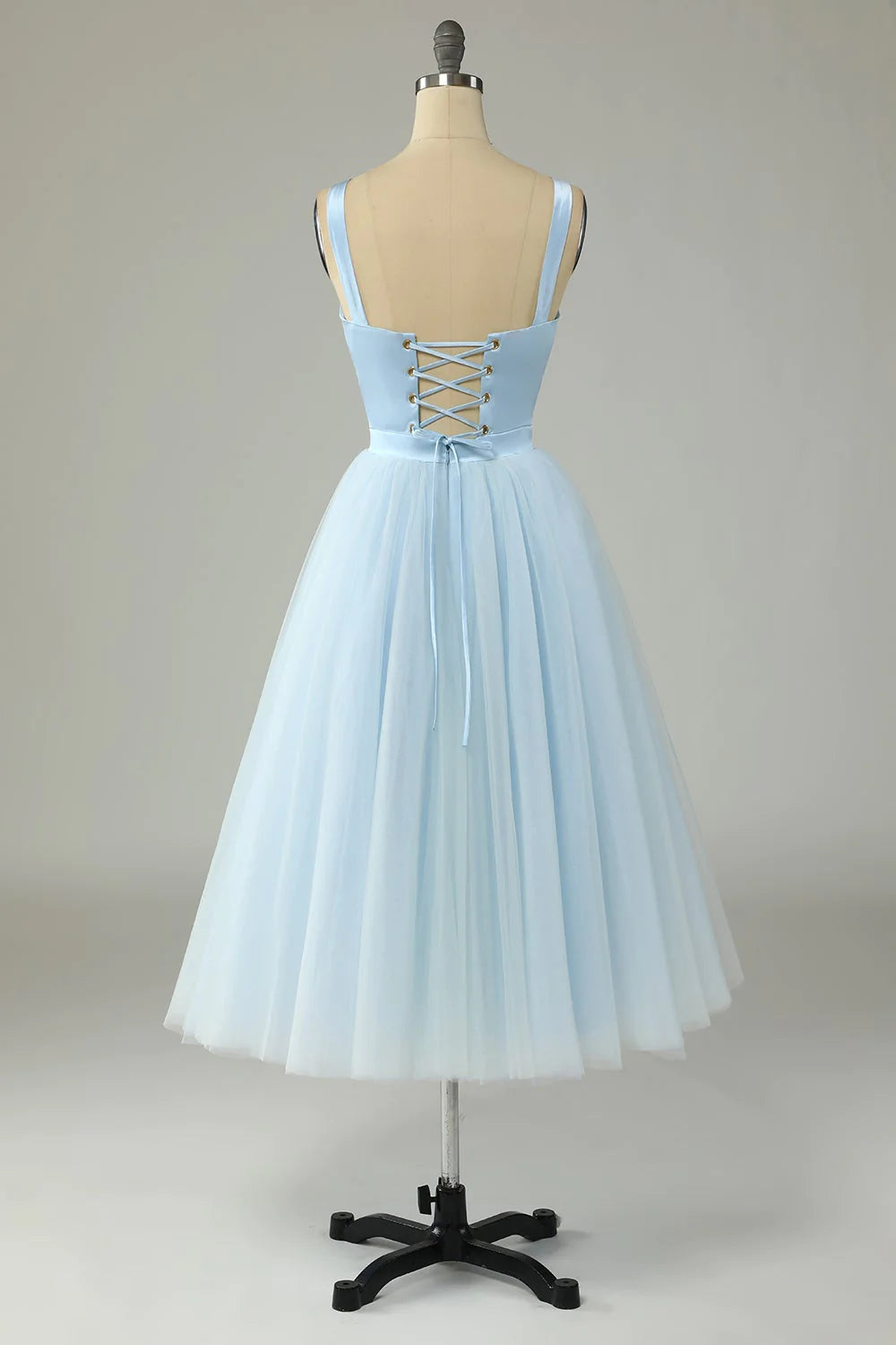 Unique A Line Sweetheart Sky Blue Tulle Homecoming Dress