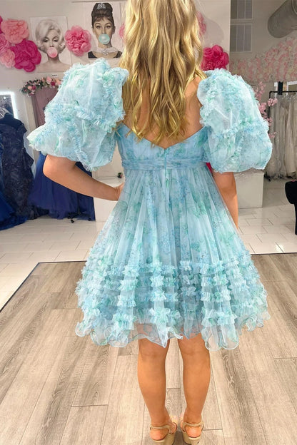 Unique Short Layered Tulle Sweetheart Neck Short Cocktail Dress, Homecoming Dresses