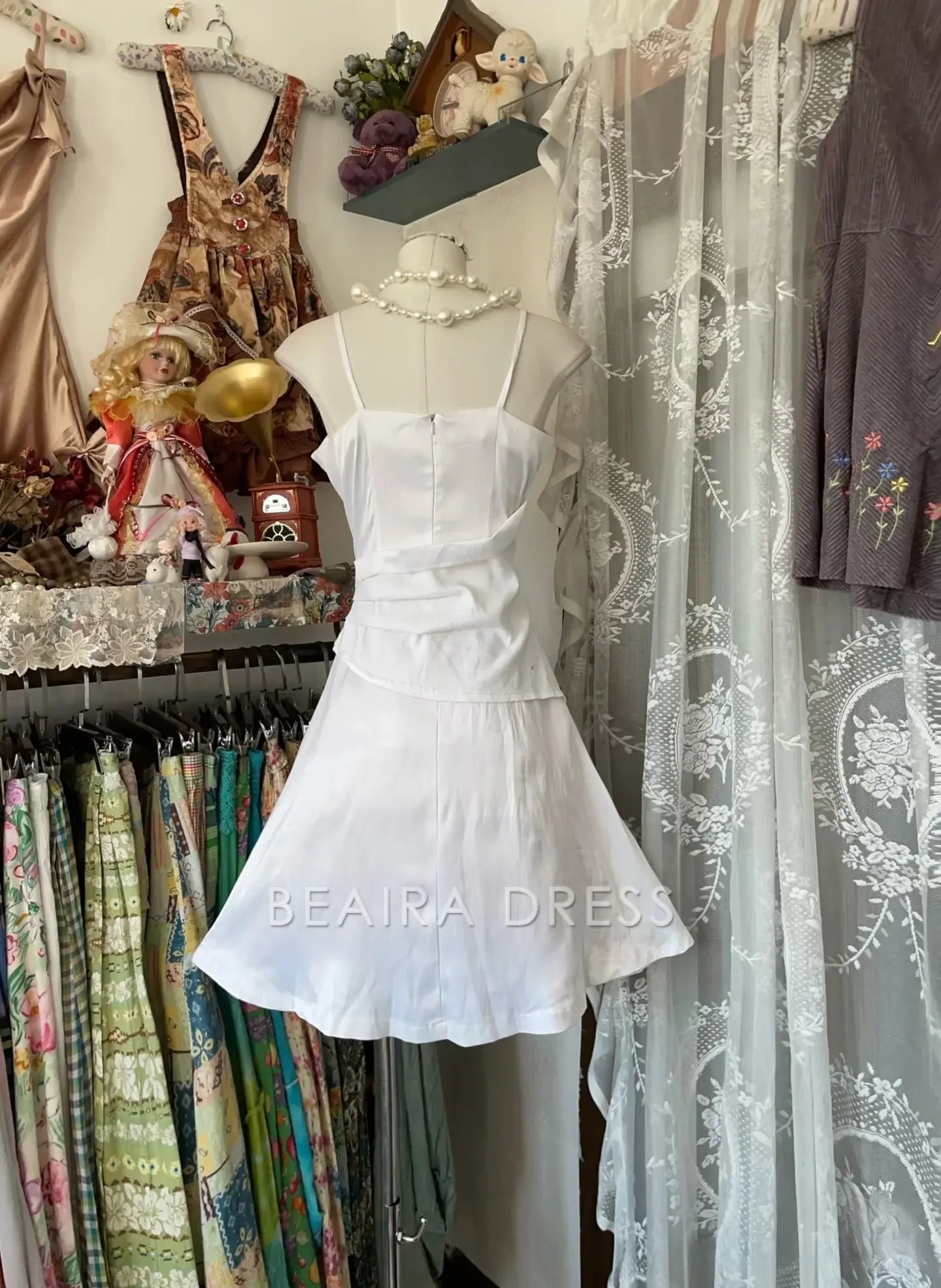 Beaira Vintage Fashion A Line White Short Length Homecoing Birthday Dress Prom Dresses
