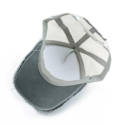 Beaira Washed Denim Baseball Cap Women Spring And Summer Sun Visor Cap Men Snapback Hip Hop Trucker Cap Breathable Mesh Hat