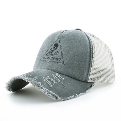 Beaira Washed Denim Baseball Cap Women Spring And Summer Sun Visor Cap Men Snapback Hip Hop Trucker Cap Breathable Mesh Hat