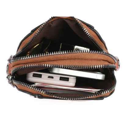 Beaira Women Retro Messenger Bag Solid Color PU Crossbody Bag Waterproof Scratch-Resistant Versatile Zipper Crossbody Wallet Phone Bag