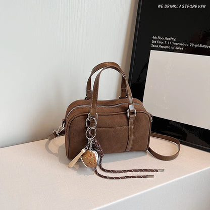 Beaira Women Suede Top-handle Bag Adjustable Strap Crossbody Purse With Interior Pocket Handbag Clutch Purse for Work Travel
