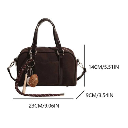 Beaira Women Suede Top-handle Bag Adjustable Strap Crossbody Purse With Interior Pocket Handbag Clutch Purse for Work Travel