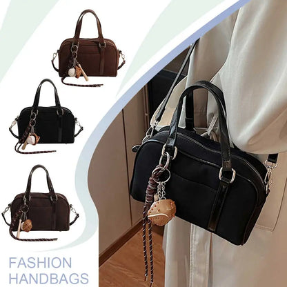 Beaira Women Suede Top-handle Bag Adjustable Strap Crossbody Purse With Interior Pocket Handbag Clutch Purse for Work Travel