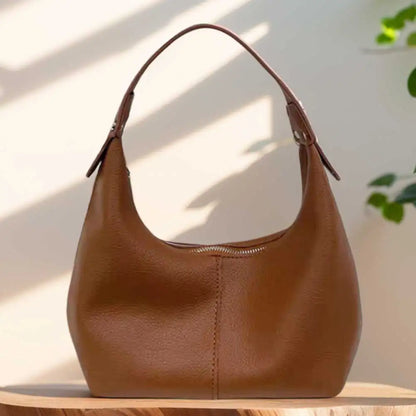 Beaira Women Vintage Underarm Bag PU Leather Soft Hobo Bags Solid Color Casual Armpit Handbag Girls Outdoor Daily Bag