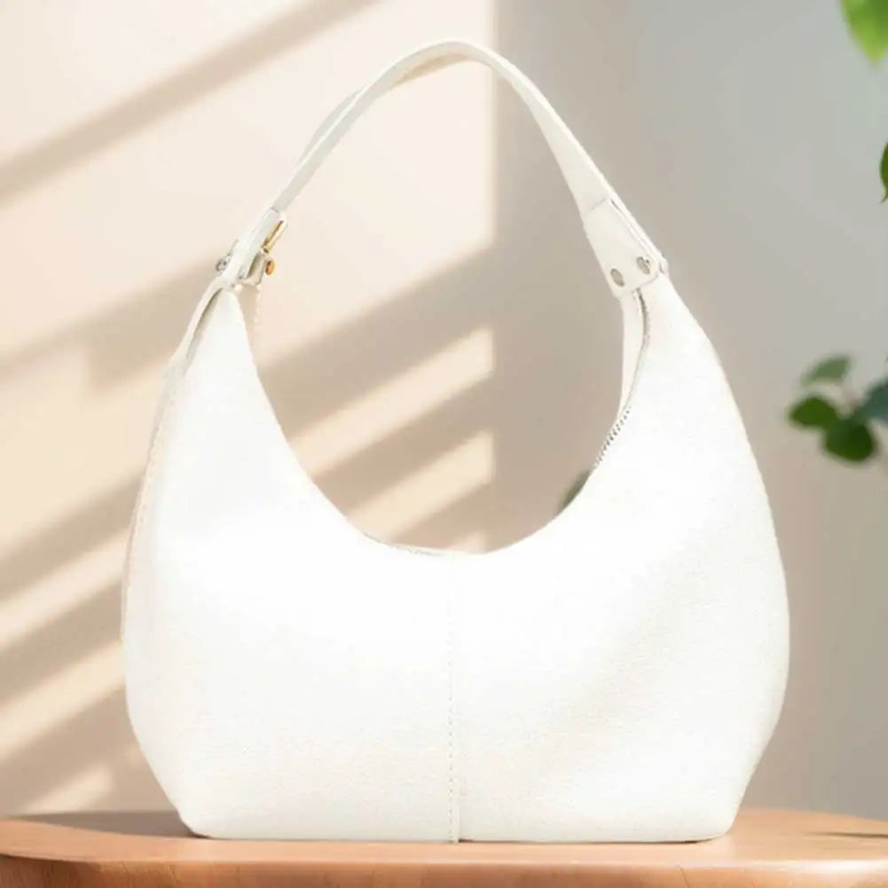 Beaira Women Vintage Underarm Bag PU Leather Soft Hobo Bags Solid Color Casual Armpit Handbag Girls Outdoor Daily Bag