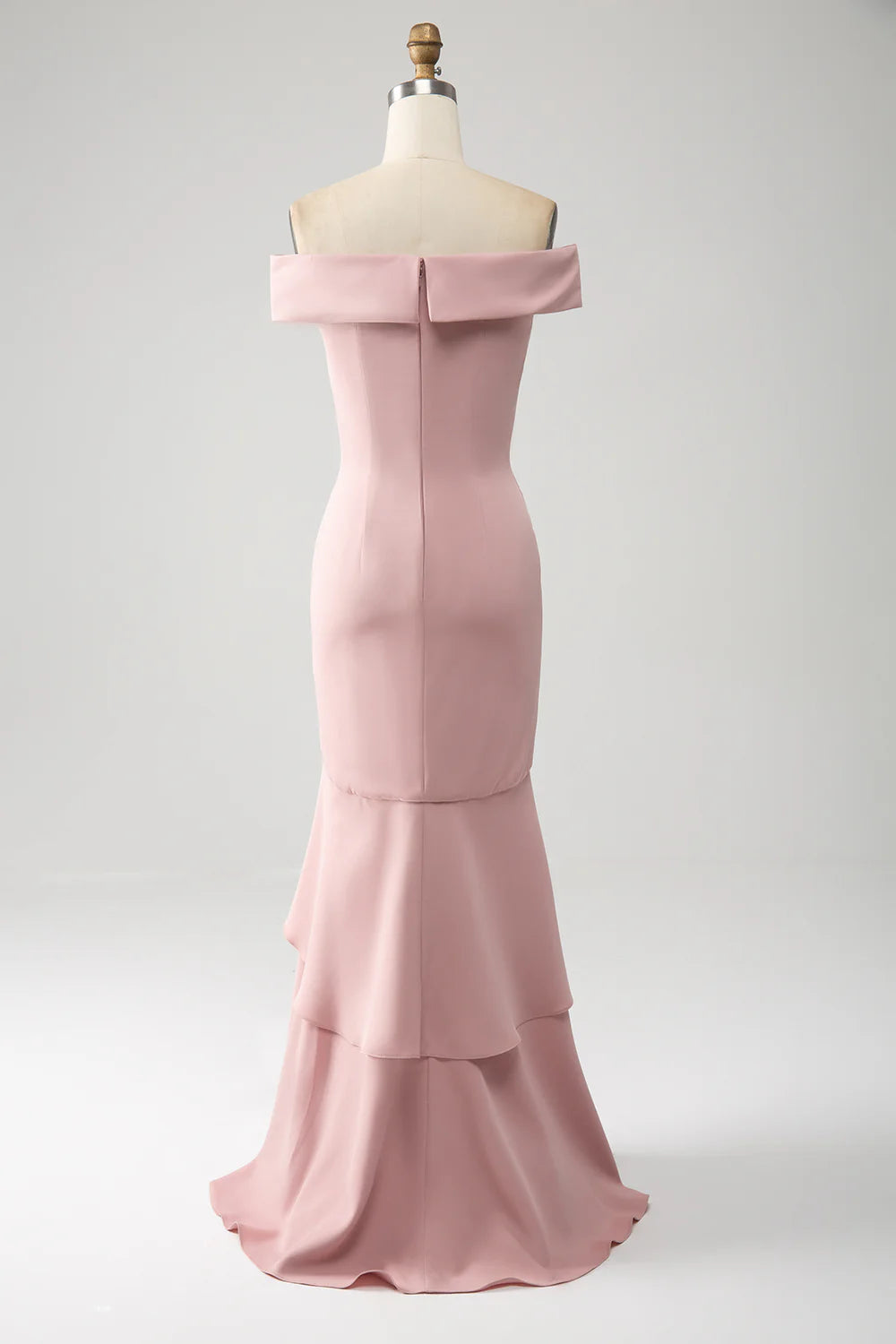 Pink Mermaid Ruffled Mother of the Bride Dress