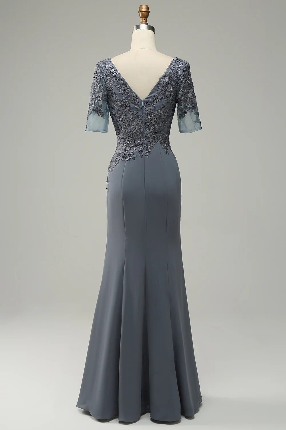 Grey Appliques Mother of Bride Dress