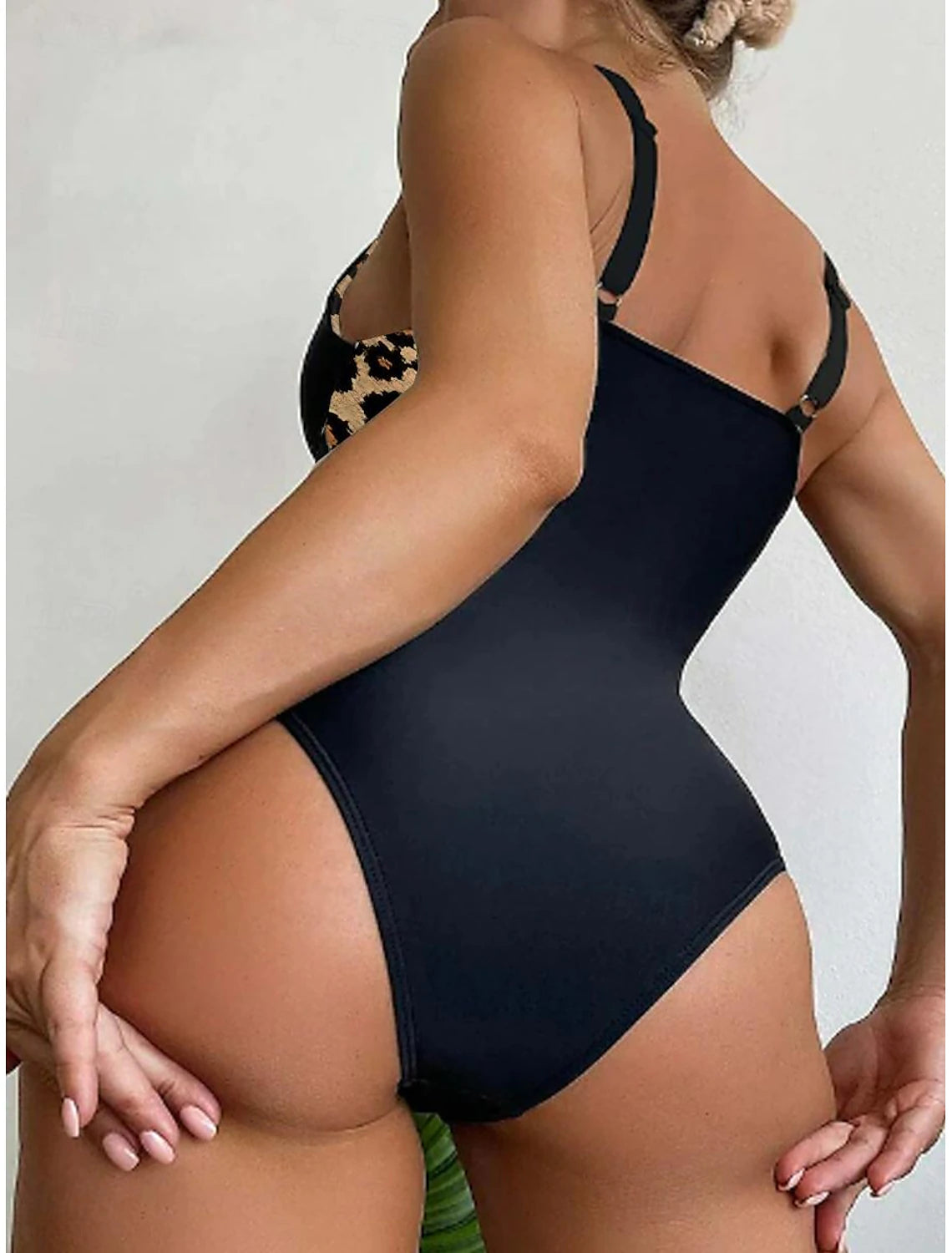 Women's Swimwear One Piece Swimsuit Tummy Control Printing Leopard Stylish Bathing Suits