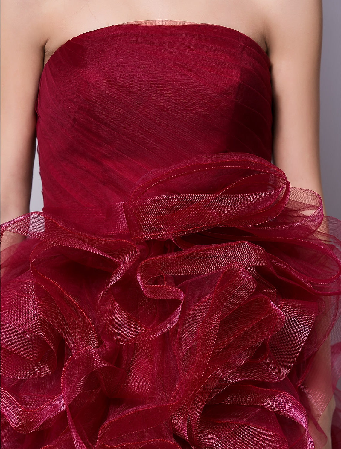 Ball Gown Hot Homecoming Cocktail Party Valentine's Day Dress Strapless Sleeveless Short / Mini Tulle with Ruched Tier