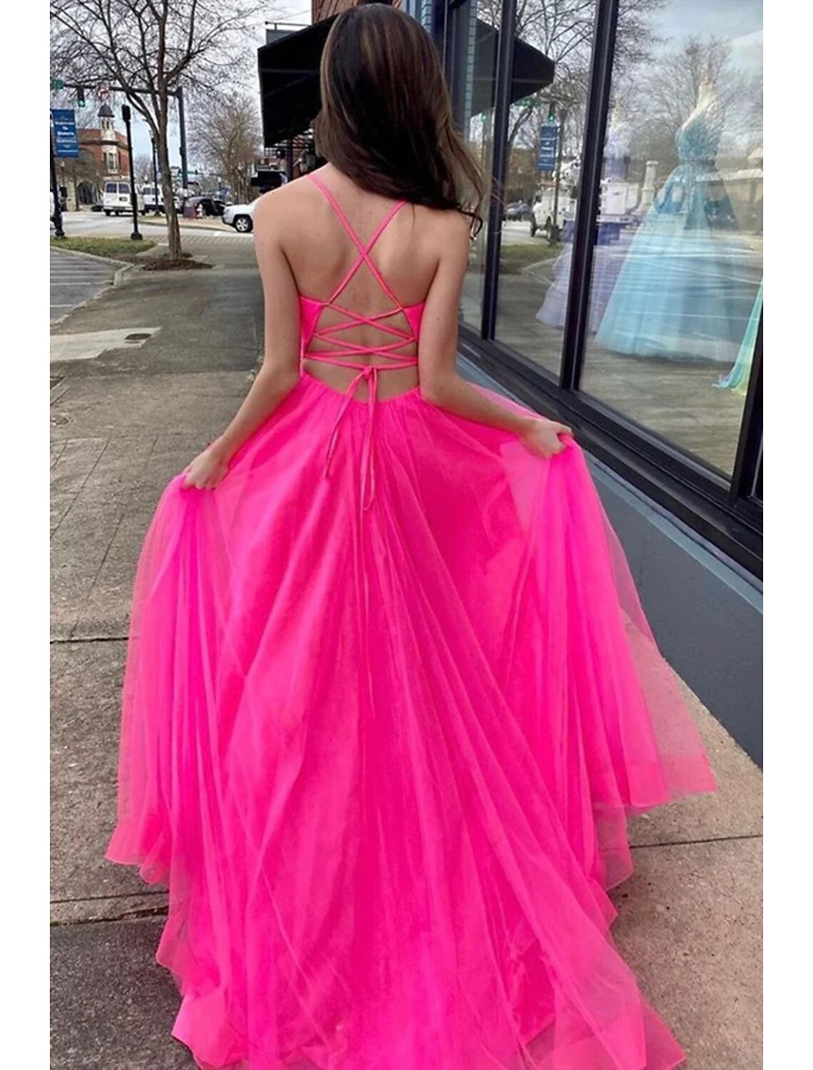 A-Line Prom Dresses Sexy Dress Wedding Party Birthday Court Train Sleeveless Spaghetti Strap Organza