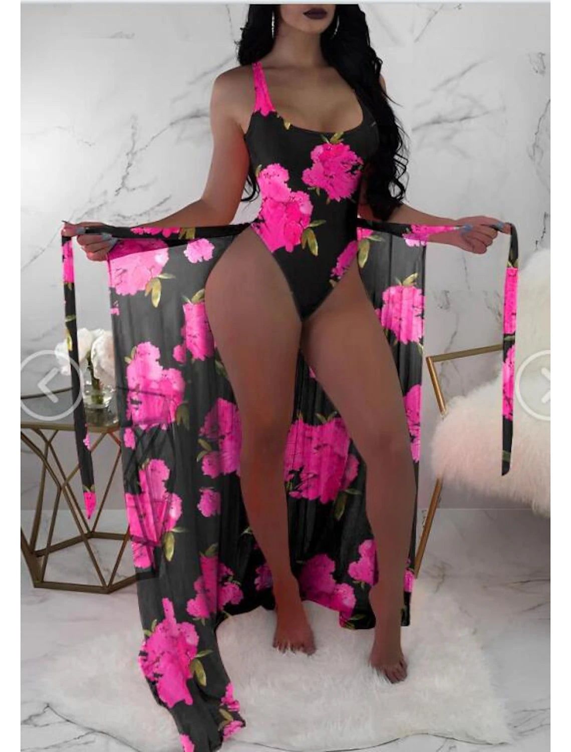 Women's Normal Swimwear Bikini Swimsuit 3-Piece Printing Graphic Floral Beach Wear Summer Bathing Suits