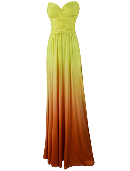 A-Line Bridesmaid Dress V Neck Sleeveless Elegant Floor Length Spandex with Ruching