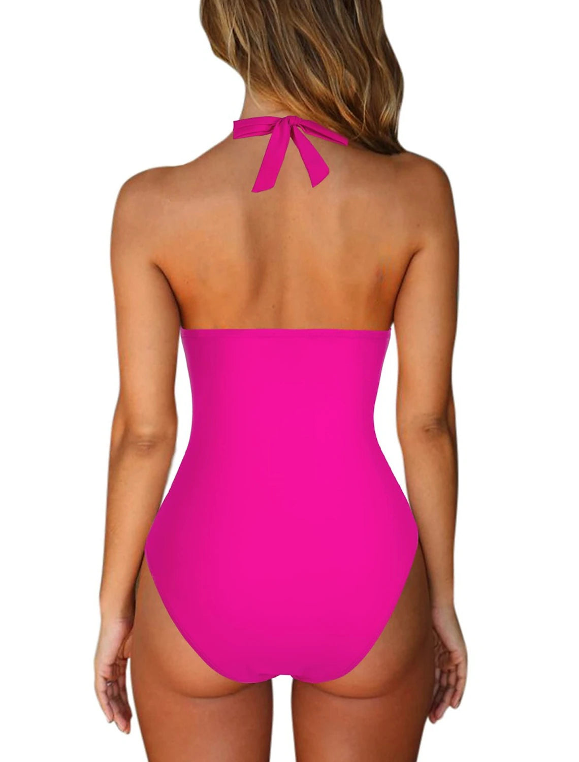 Women's Normal Swimwear One Piece Swimsuit Ruffle Tummy Control Plain Beach Wear Summer Bathing Suits