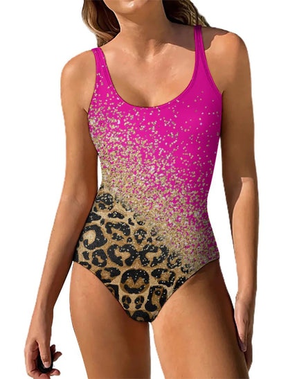 Women's Normal Swimwear One Piece Swimsuit Printing Leopard Beach Wear Summer Bathing Suits