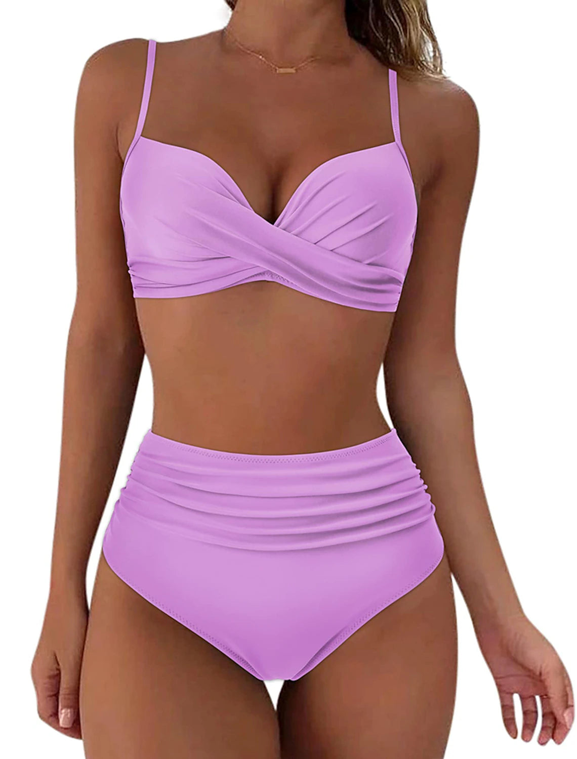 Women's Swimwear Bikini Shorts Swimsuit 2 Piece High Waisted Plain Beach Wear Basic Bathing Suits