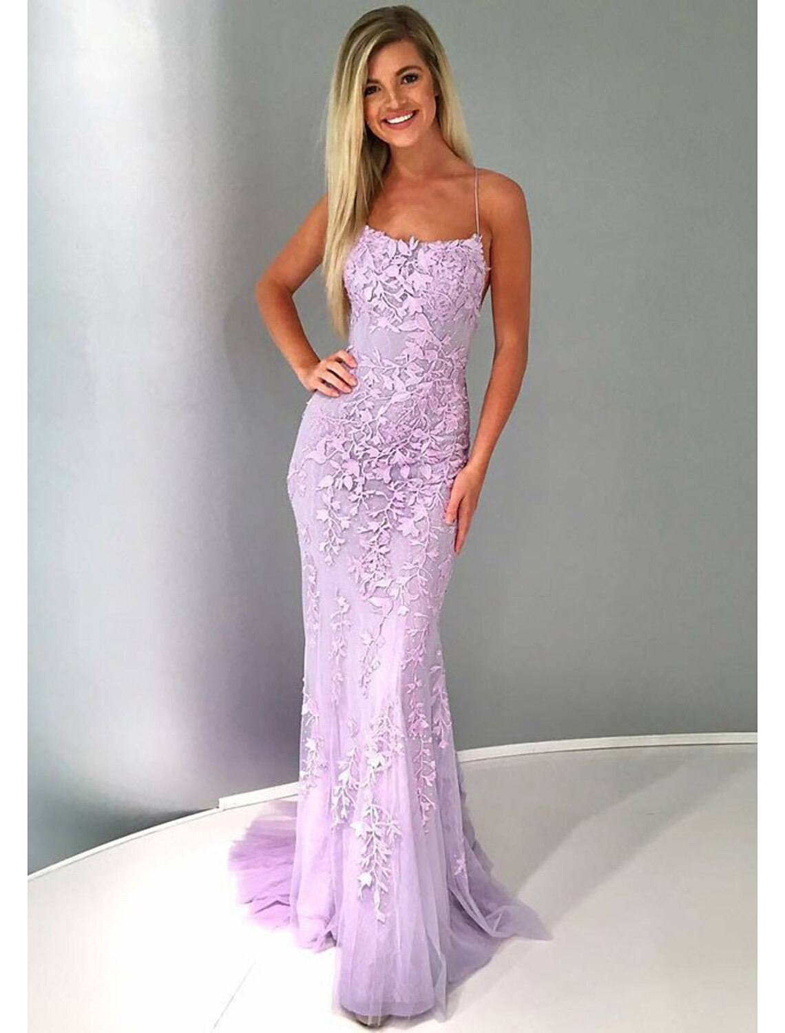 Mermaid / Trumpet Prom Dresses Open Back Dress Formal Prom Court Train Sleeveless Strapless Lace Backless with Appliques