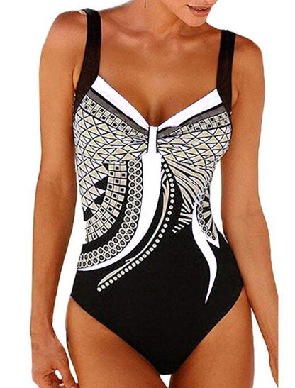 Women's One Piece Swimsuit Backless Sexy Bodysuit Bathing Suit Stripes Swimwear White Yellow Breathable Quick Dry Lightweight Swimming Surfing Beach Summer