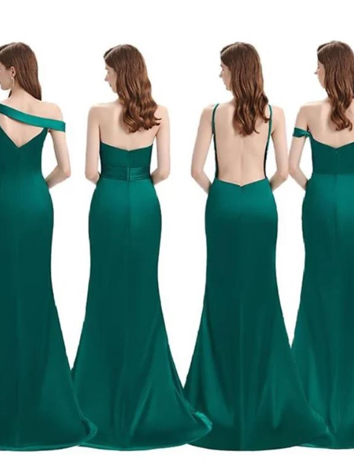 A-Line Bridesmaid Dress Off Shoulder Sleeveless Sexy Sweep / Brush Train Charmeuse with Split Front