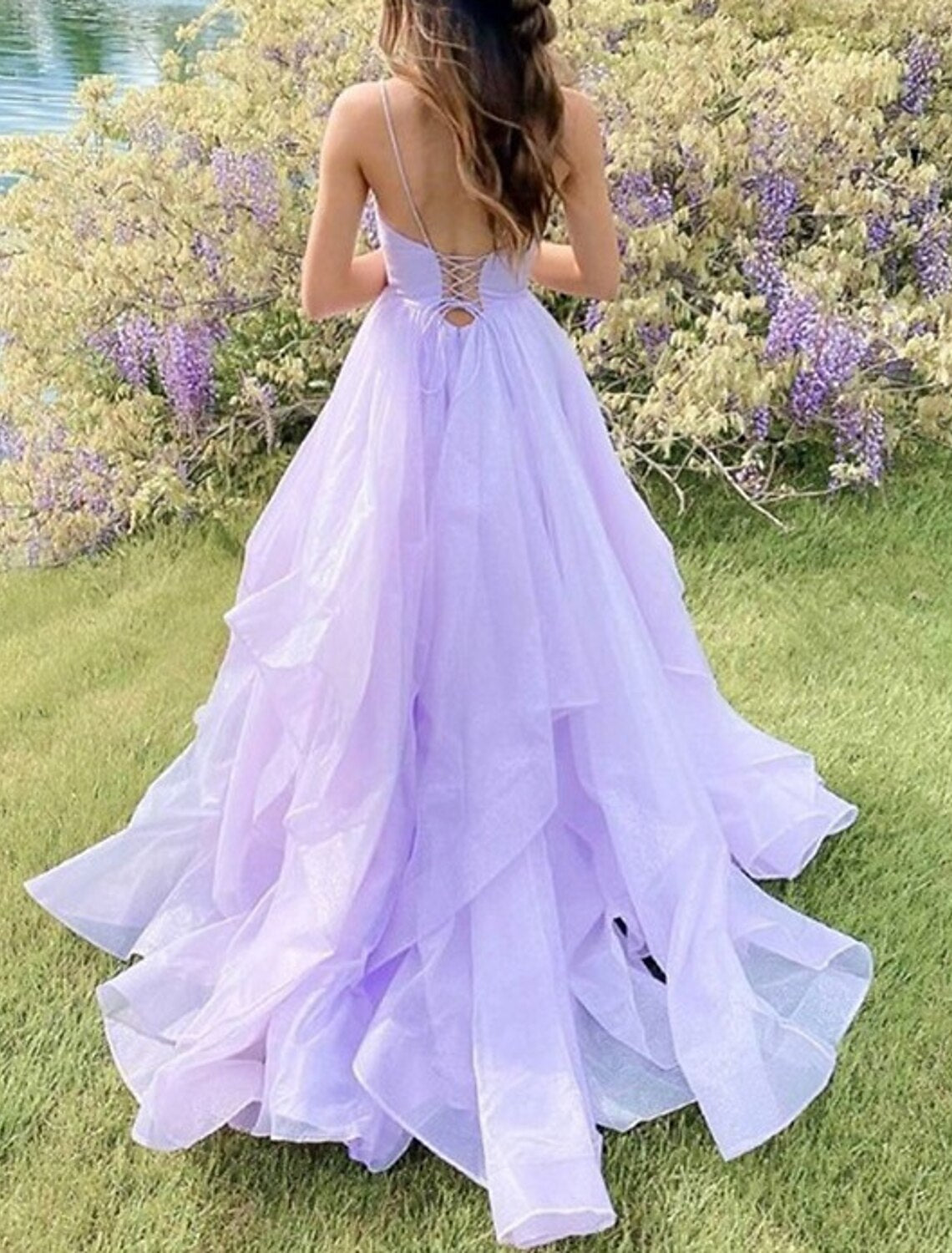 Ball Gown Prom Dresses Glittering Dress Wedding Party Birthday Court Train Sleeveless Spaghetti Strap Tulle Backless with Sequin Ruffles