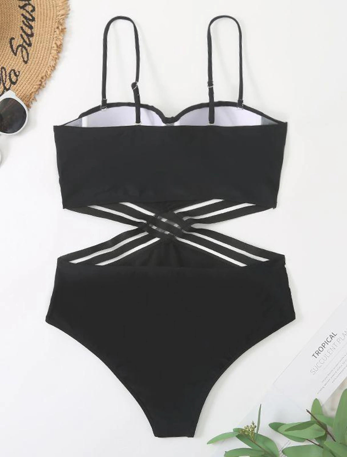 Women's Normal Swimwear One Piece Monokini wrap Swimsuit Cut Out Plain Beach Wear Summer Bathing Suits